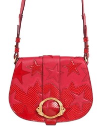 Red Star Print Leather Bag