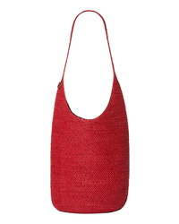 Red Straw Bucket Bag