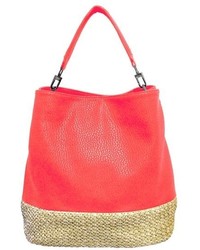 Red Straw Tote Bag