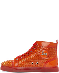 Christian Louboutin Orange Louix Ray High Top Sneakers