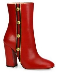 Red Studded Leather Boots