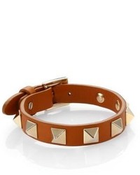 Valentino Rockstud Leather Turnlock Bracelet