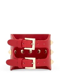 Valentino Rockstud Wide Leather Bracelet