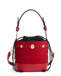 Topshop Bianca Studded Faux Leather Bucket Bag