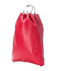 RED Valentino Red Studded Bucket Tote