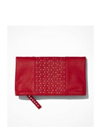 Express Studded Center Fold Over Clutch Red