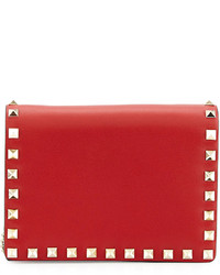 Valentino Rockstud Pouch Crossbody Bag Red