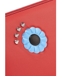 Fendi Studded Leather Pouch Red