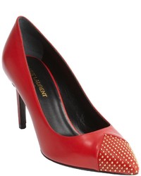 Red Studded Leather Pumps