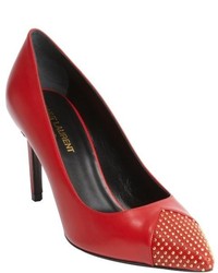 Saint Laurent Red Studded Pointed Toe Pumps