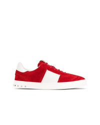 Red Studded Low Top Sneakers