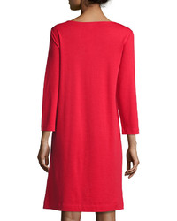 Joan Vass Studded 34 Sleeve Shift Dress