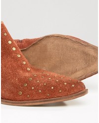 Free People Rust Aquarian Suede Studded Flat Ankle Boots