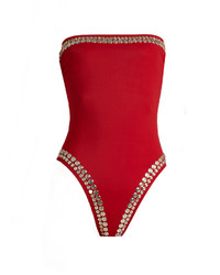 Red Studded Swimsuit