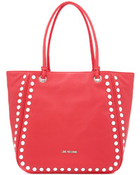 Love Moschino Silver Studded Tote Bag