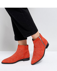 ASOS DESIGN Asos Auto Pilot Wide Fit Suede Studded Ankle Boots Suede