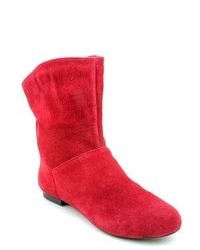 Bruce Red Faux Suede Fashion Ankle Boots