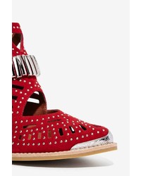 Jeffrey Campbell Calhoun Suede Ankle Boot Red