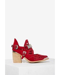 Jeffrey Campbell Calhoun Suede Ankle Boot Red