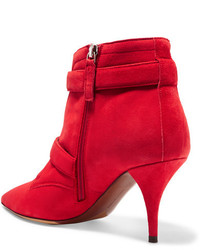 Tabitha Simmons Fitz Suede Ankle Boots Red
