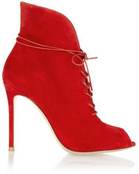 Gianvito Rossi Lace Up Suede Ankle Boots
