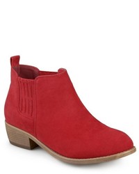 Journee Collection Ramsey Faux Suede Stacked Heel Booties