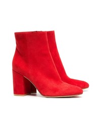 Gianvito Rossi Red Margaux 85 Suede Leather Ankle Boots