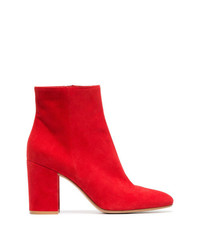 Gianvito Rossi Red Margaux 85 Suede Leather Ankle Boots