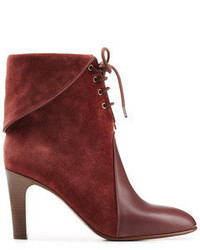 Chloé Suede And Leather Lace Up Boots