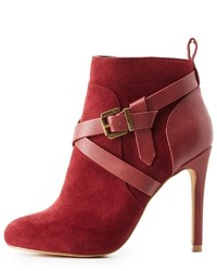 Charlotte Russe Buckled Faux Suede Dress Booties
