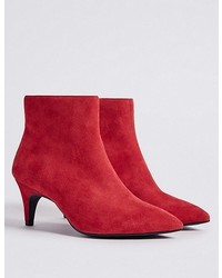 Marks and Spencer Wide Fit Suede Kitten Ankle Boots