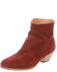 Woman By Common Projects Suede Round Toe Ankle Boots