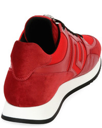 Versace Greek Key Running Shoe Red