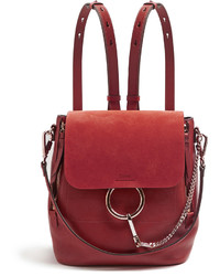 Chloé Chlo Faye Mini Suede And Leather Backpack