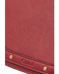 Chloé Nile Bracelet Medium Leather And Suede Shoulder Bag Red