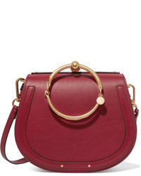 Chloé Nile Bracelet Medium Leather And Suede Shoulder Bag Red