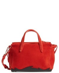 3.1 Phillip Lim Small Ames Patchwork Suede Satchel Red