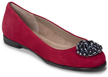 ... Ballerina Shoes: Aerosoles Rosoles Becxotic Suede Ballerina Flats