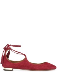 Aquazzura Christy Suede Ballerina Flats