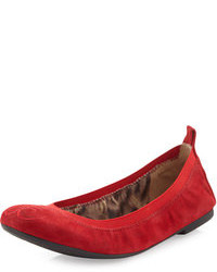 Sam Edelman Cayla Suede Leather Ballerina Flat Ruby Red