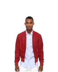 Armani Jeans Suede Jacket Coat Bordeaux