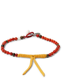 Mikia Coral And Suede Bracelet