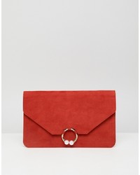 ASOS DESIGN Clutch Bag With Ring Pearl Detail