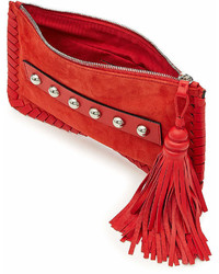 RED Valentino Embellished Suede Clutch