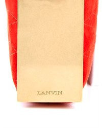 Lanvin Private Quilted Suede Clutch
