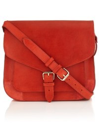 A.P.C. Red Leather Bandouliere Satchel