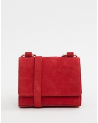 ASOS DESIGN Suede Cross Body Bag With Ring Strap Detail