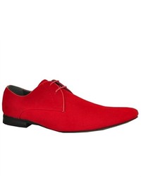 Bravo Red Dress Shoes Berto 2 Faux Suede Oxford Fashion Wround Plain Toe