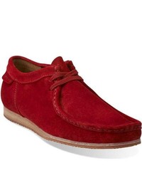 Clarks Wallabee Run Red Suede Boots