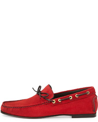 Tom Ford Crawford Suede Driving Loafer Red